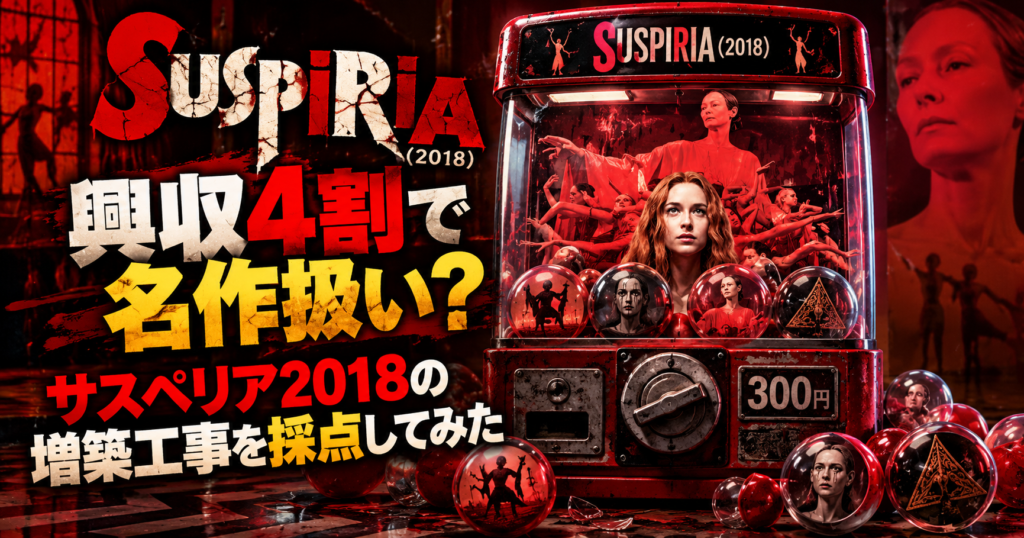 サスペリア2018 興収4割で名作扱い？増築工事を採点してみた ガチャポン風アイキャッチ画像
